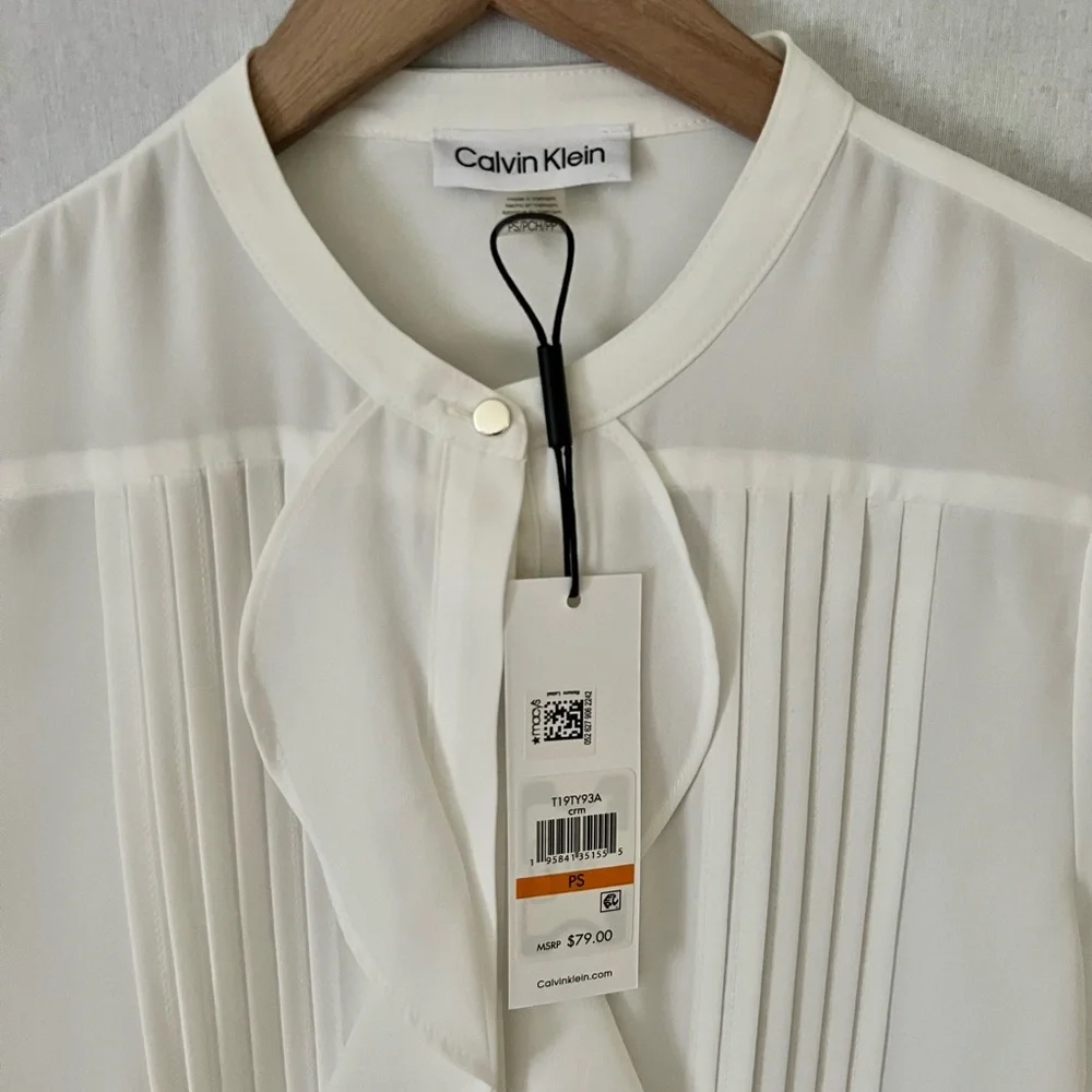 CALVIN KLEIN | Ruffled Blouse | Pirate Fashion | Layers | NWOT - Picture 2 of 6